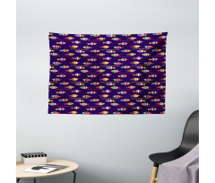 Rainbow Patterned Animals Wide Tapestry