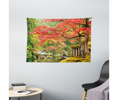 Sakura Tree Blossom Wide Tapestry