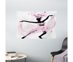 Woman Dancing Latino Wide Tapestry