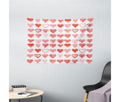 Romantic Hearts Wide Tapestry