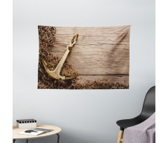 Nautical Anchor Fishing Net Wide Tapestry