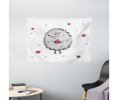 Happy Mammal Apples Wide Tapestry