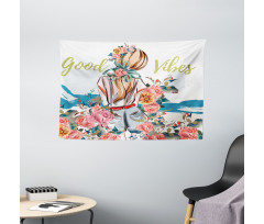 Girl Rose Flourish Wide Tapestry