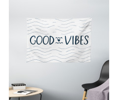 Sea Love Heart Wide Tapestry