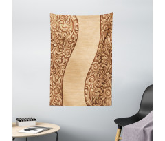 Monochrome Tones Ornate Wood Tapestry