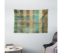 Triangles Mosaic Retro Wide Tapestry