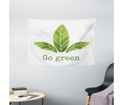 Eco Concept Green Leaves Wide Tapestry