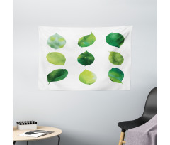 Watercolor Fresh Foliage Wide Tapestry