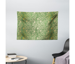Floral Curls Wide Tapestry