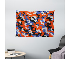 Abstract Paint Splashes Wide Tapestry