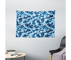 Blue Toned Design Wide Tapestry