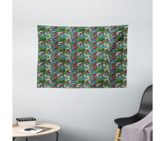 Exotic Feather Pattern Wide Tapestry