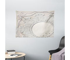 Medallion Lace Ornate Pearl Wide Tapestry