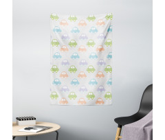 Pastel Cars Pattern Tapestry