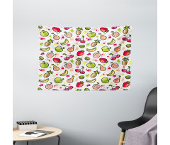 Watercolor Pear Wide Tapestry