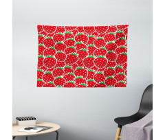 Yummy Strawberry Botany Wide Tapestry