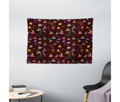 Alien Planets and UFOs Wide Tapestry