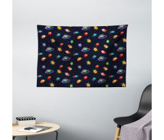 Aliens in Love Happy Wide Tapestry