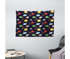 Cosmos with Sun Planets Wide Tapestry
