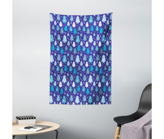 Snowflakes Xmas Trees Tapestry