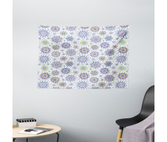 Pastel Floral Blizzard Wide Tapestry