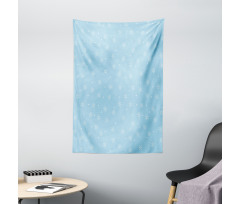 Soft Snowfall on Blue Tapestry