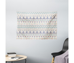 Aztec Motifs Squares Wide Tapestry