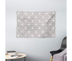 Retro Grid Halftone Wide Tapestry