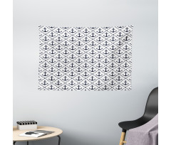 Nautical Anchor Dots Wide Tapestry