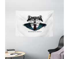 Business Animal in Suit Wide Tapestry