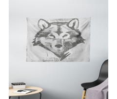 Detailed Sketch Canine Wide Tapestry
