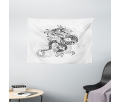 Sketch Art Monster Wide Tapestry