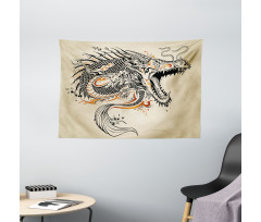 Doodle Creature Wide Tapestry