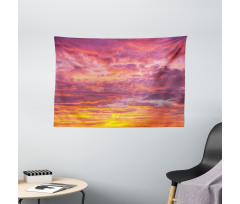 Sunset Clouded Weather Wide Tapestry
