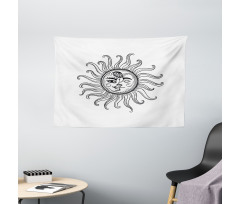 Tribal Star Moons Wide Tapestry