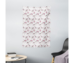 Bullfinch Birds Sakura Tapestry