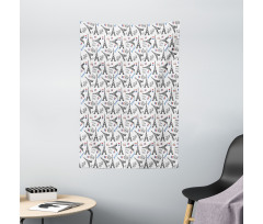 French Doodle Art Tapestry