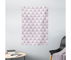 Polka Dots Hearts Tapestry