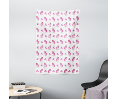 Pink Hearts Girls Pony Tapestry