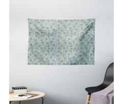 Floral Rustic Garden Wide Tapestry