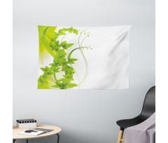 Blooming Fantasy Flora Wide Tapestry