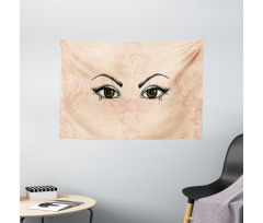 Sketchy Woman Floral Wide Tapestry