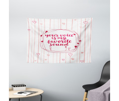Hearts Lines Romantic Wide Tapestry