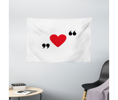 Red Simple Heart Wide Tapestry