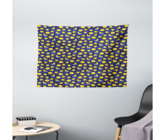 Sleeping Moon at Night Time Wide Tapestry