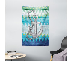 Nautical Chevron Zigzags Tapestry