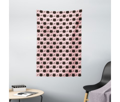 Head Silhouettes Dots Girly Tapestry