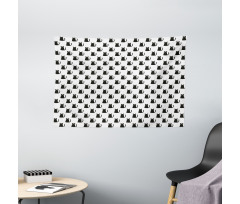Abstract Modern Monochrome Wide Tapestry