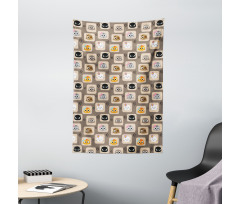 Patchwork Style Silly Faces Tapestry