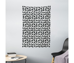 Black Silhouettes Friendly Tapestry